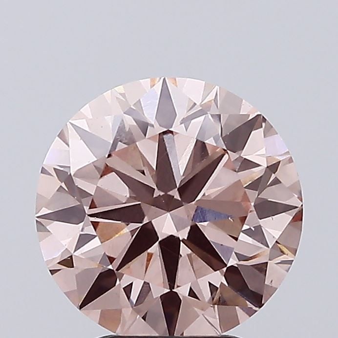 Loose Diamond - ROUND 2.11ct Fancy Light Pinkish Brown VS1: Loose Diamond - ROUND 2.11ct Fancy Light Pinkish Brown VS1 Source: This is a real non-mined Diamond that has been grown in a lab Shape: ROUND Carats: 2.11 Color: Fancy Light Pinkish Brown Certificatio