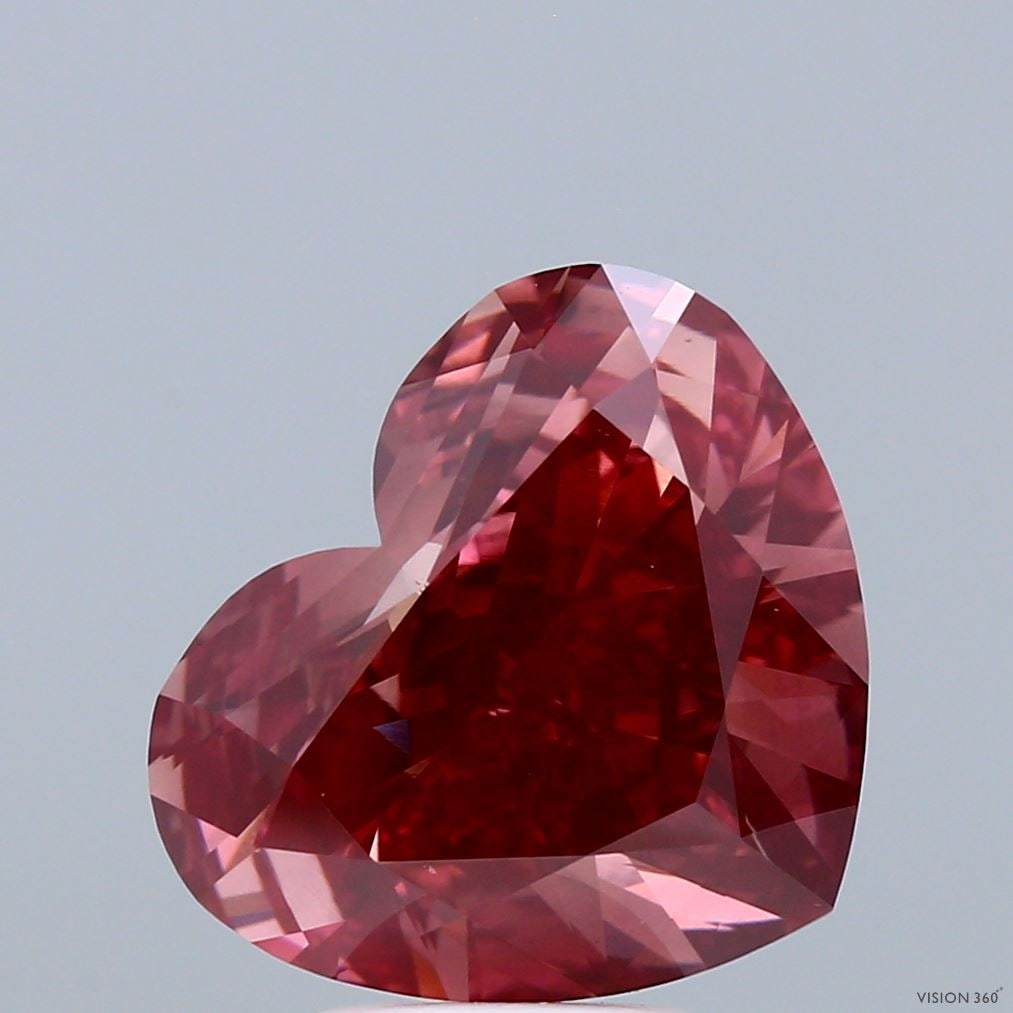 Loose Diamond - HEART 6.03ct Fancy Vivid Brownish Pink VS2: Loose Diamond - HEART 6.03ct Fancy Vivid Brownish Pink VS2 Source: This is a real non-mined Diamond that has been grown in a lab Shape: HEART Carats: 6.03 Color: Fancy Vivid Brownish Pink Certificatio