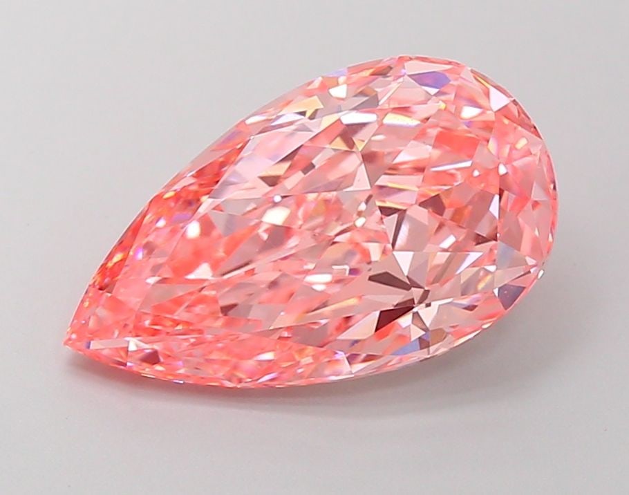 Loose Diamond - PEAR 4.47ct Fancy Vivid Pink VVS2: Loose Diamond - PEAR 4.47ct Fancy Vivid Pink VVS2 Source: This is a real non-mined Diamond that has been grown in a lab Shape: PEAR Carats: 4.47 Color: Fancy Vivid Pink Certification: IGI Video: