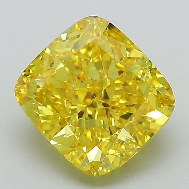 Loose Diamond - CUSHION BRILLIANT 2.35ct Fancy Vivid Yellow VS1: Loose Diamond - CUSHION BRILLIANT 2.35ct Fancy Vivid Yellow VS1 Source: This is a real non-mined Diamond that has been grown in a lab Shape: CUSHION BRILLIANT Carats: 2.35 Color: Fancy Vivid Yellow Ce