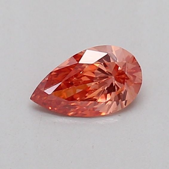 Loose Diamond - PEAR 0.16ct Fancy Vivid Pinkish Orange VS1: Loose Diamond - PEAR 0.16ct Fancy Vivid Pinkish Orange VS1 Source: This is a real non-mined Diamond that has been grown in a lab Shape: PEAR Carats: 0.16 Color: Fancy Vivid Pinkish Orange Certificatio