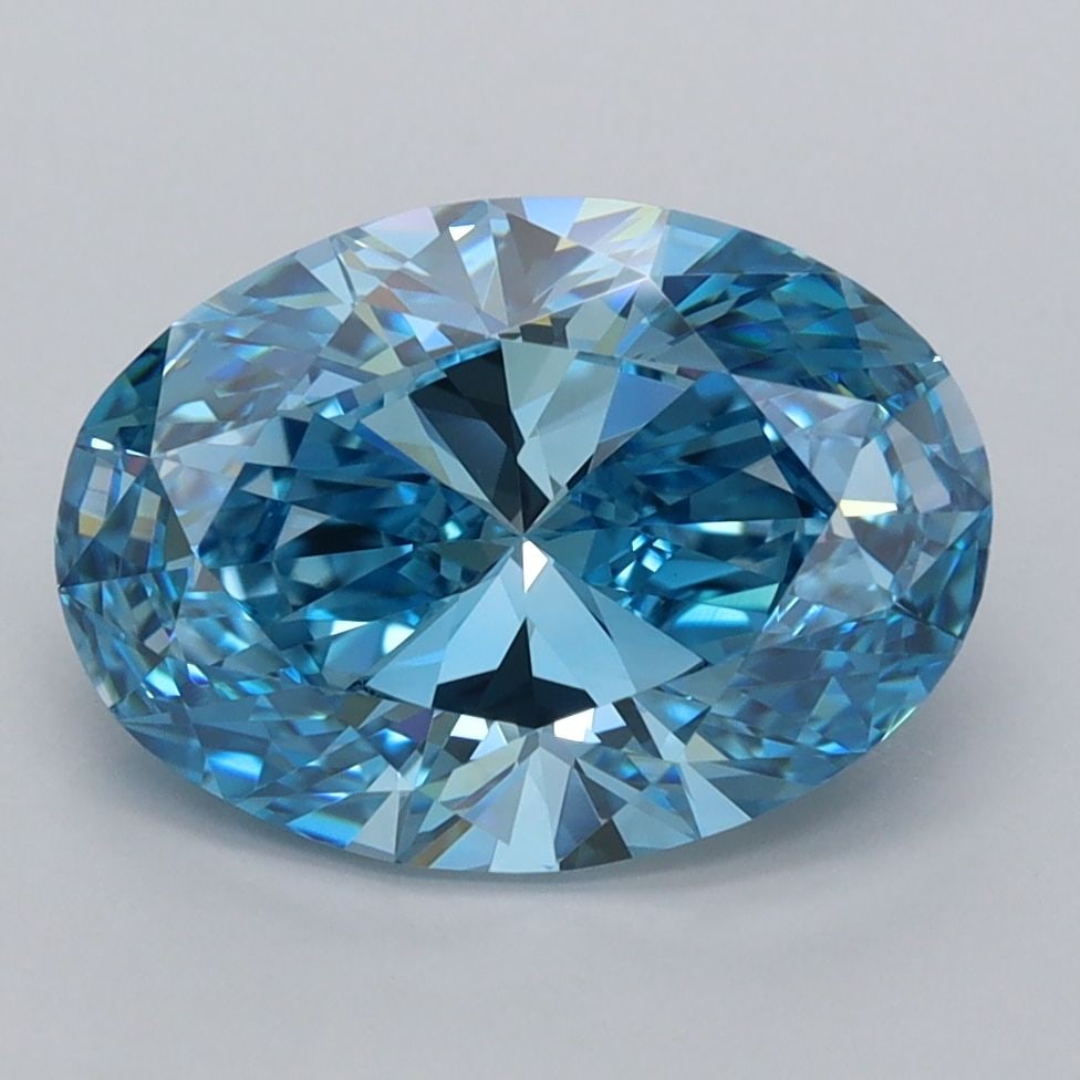 Loose Diamond - OVAL 3.0ct Fancy Vivid Blue VVS2: Loose Diamond - OVAL 3.0ct Fancy Vivid Blue VVS2 Source: This is a real non-mined Diamond that has been grown in a lab Shape: OVAL Carats: 3.0 Color: Fancy Vivid Blue Certification: IGI Video: