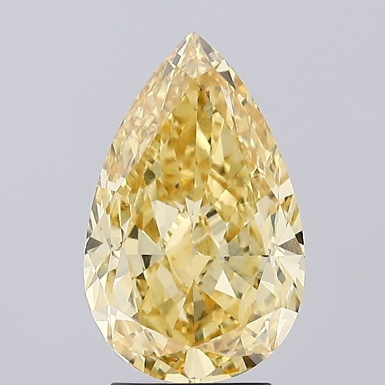 Loose Diamond - PEAR 4.05ct Fancy Intense Yellow VVS2: Loose Diamond - PEAR 4.05ct Fancy Intense Yellow VVS2 Source: This is a real non-mined Diamond that has been grown in a lab Shape: PEAR Carats: 4.05 Color: Fancy Intense Yellow Certification: IGI Vide