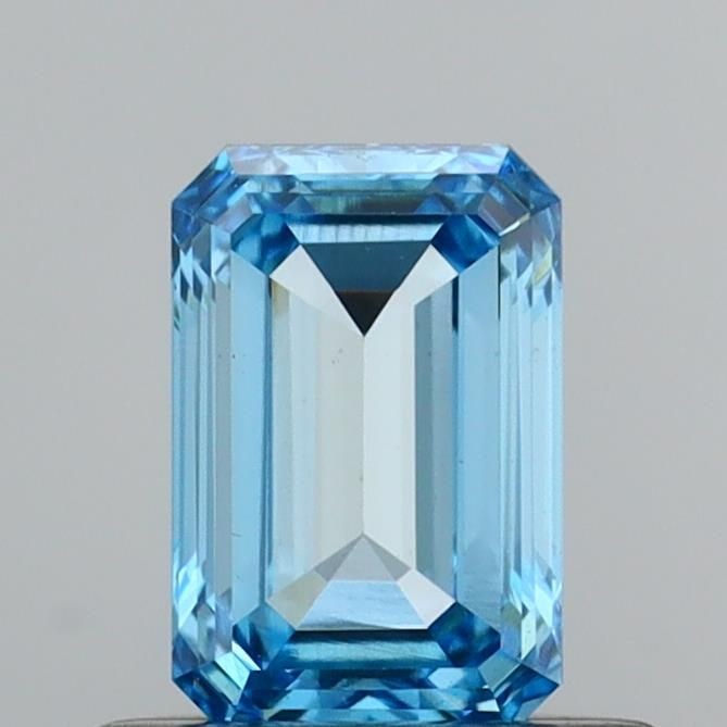 Loose Diamond - EMERALD 0.57ct Fancy Vivid Blue VS1: Loose Diamond - EMERALD 0.57ct Fancy Vivid Blue VS1 Source: This is a real non-mined Diamond that has been grown in a lab Shape: EMERALD Carats: 0.57 Color: Fancy Vivid Blue Certification: IGI Video: