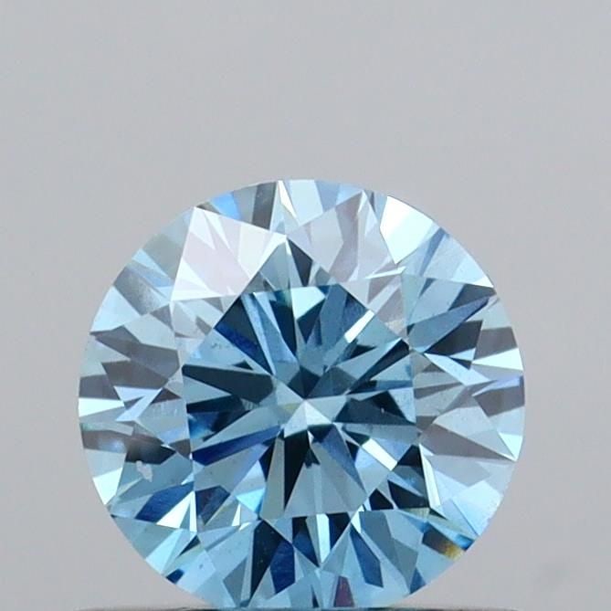 Ideal Loose Diamond - ROUND 0.54ct Fancy Vivid Blue VS2: Ideal Loose Diamond - ROUND 0.54ct Fancy Vivid Blue VS2 Source: This is a real non-mined Diamond that has been grown in a lab Shape: ROUND Carats: 0.54 Color: Fancy Vivid Blue Certification: IGI Video