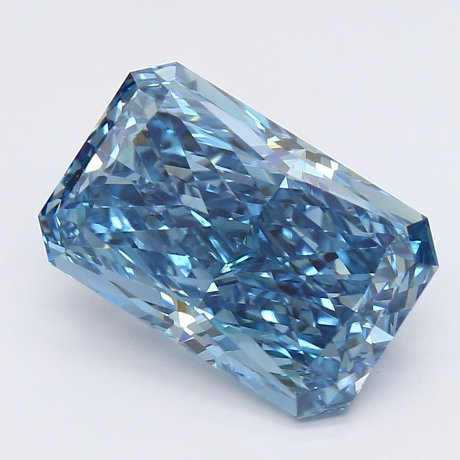 Loose Diamond - RADIANT 2.39ct Fancy Vivid Blue VS1: Loose Diamond - RADIANT 2.39ct Fancy Vivid Blue VS1 Source: This is a real non-mined Diamond that has been grown in a lab Shape: RADIANT Carats: 2.39 Color: Fancy Vivid Blue Certification: NONE Video:
