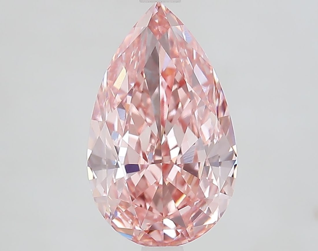 Loose Diamond - PEAR 3.57ct Fancy Vivid Pink VVS2: Loose Diamond - PEAR 3.57ct Fancy Vivid Pink VVS2 Source: This is a real non-mined Diamond that has been grown in a lab Shape: PEAR Carats: 3.57 Color: Fancy Vivid Pink Certification: IGI Video: