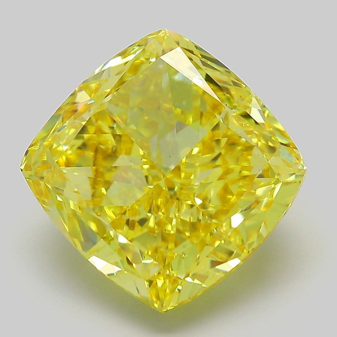 Loose Diamond - CUSHION MODIFIED 9.01ct Fancy Vivid Yellow VS1: Loose Diamond - CUSHION MODIFIED 9.01ct Fancy Vivid Yellow VS1 Source: This is a real non-mined Diamond that has been grown in a lab Shape: CUSHION MODIFIED Carats: 9.01 Color: Fancy Vivid Yellow Cert