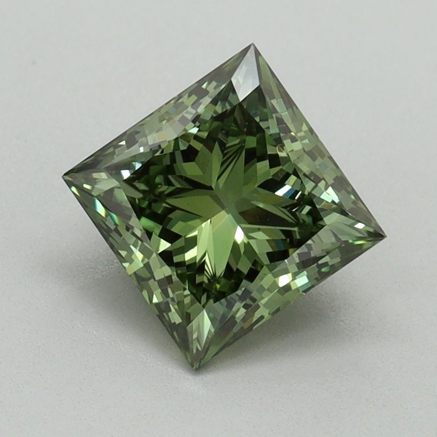 Loose Diamond - PRINCESS 1.52ct Fancy Vivid Green VVS2: Loose Diamond - PRINCESS 1.52ct Fancy Vivid Green VVS2 Source: This is a real non-mined Diamond that has been grown in a lab Shape: PRINCESS Carats: 1.52 Color: Fancy Vivid Green Certification: IGI Vi