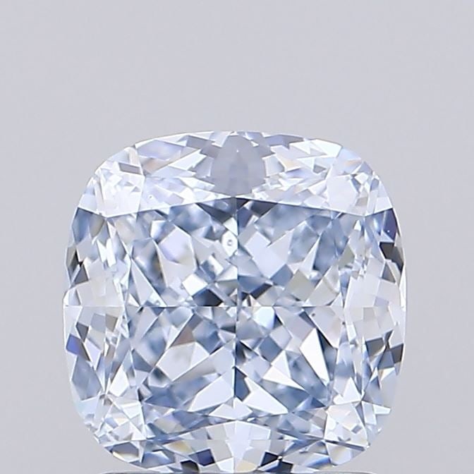 Loose Diamond - CUSHION MODIFIED 1.68ct Fancy Light Blue VVS2: Loose Diamond - CUSHION MODIFIED 1.68ct Fancy Light Blue VVS2 Source: This is a real non-mined Diamond that has been grown in a lab Shape: CUSHION MODIFIED Carats: 1.68 Color: Fancy Light Blue Certifi