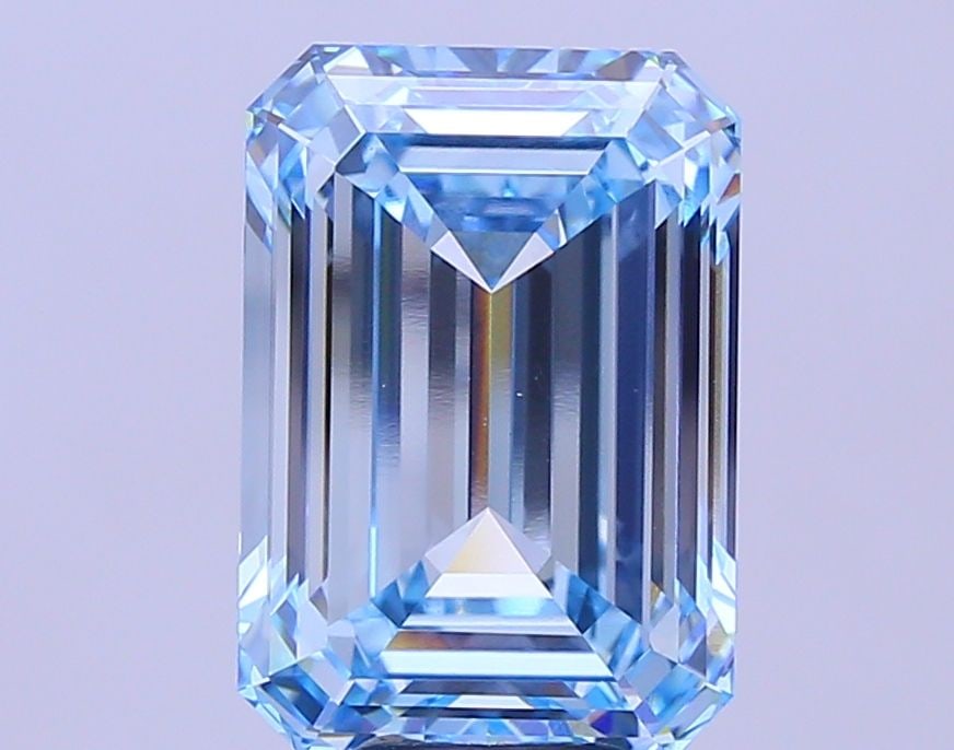 Loose Diamond - EMERALD 9.05ct Fancy Vivid Blue VVS2: Loose Diamond - EMERALD 9.05ct Fancy Vivid Blue VVS2 Source: This is a real non-mined Diamond that has been grown in a lab Shape: EMERALD Carats: 9.05 Color: Fancy Vivid Blue Certification: IGI Video: