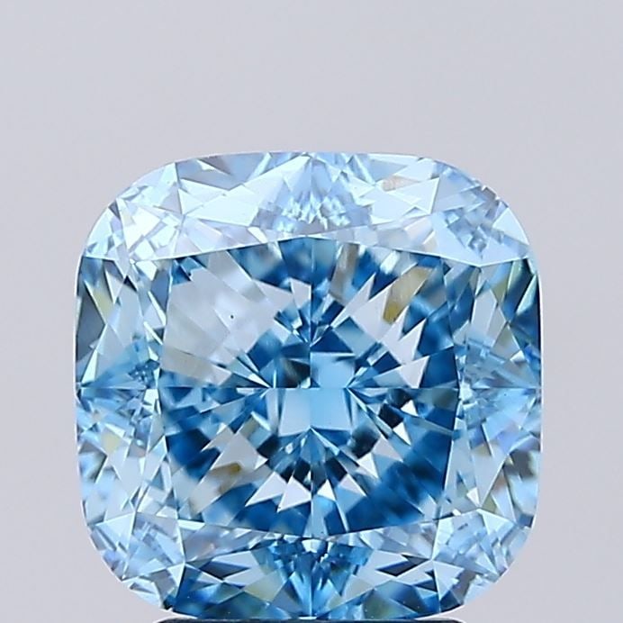 Loose Diamond - CUSHION MODIFIED 3.52ct Fancy Vivid Blue VS1: Loose Diamond - CUSHION MODIFIED 3.52ct Fancy Vivid Blue VS1 Source: This is a real non-mined Diamond that has been grown in a lab Shape: CUSHION MODIFIED Carats: 3.52 Color: Fancy Vivid Blue Certific