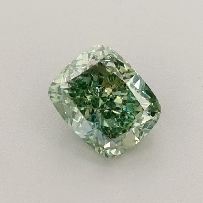 Loose Diamond - CUSHION BRILLIANT 0.6ct Fancy Vivid Green VS2: Loose Diamond - CUSHION BRILLIANT 0.6ct Fancy Vivid Green VS2 Source: This is a real non-mined Diamond that has been grown in a lab Shape: CUSHION BRILLIANT Carats: 0.6 Color: Fancy Vivid Green Certif