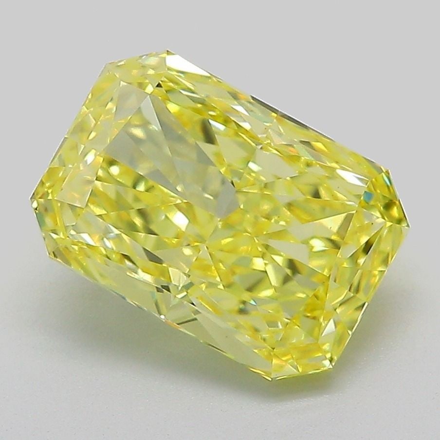 Loose Diamond - RADIANT 3.1ct Fancy Vivid Yellow VS1: Loose Diamond - RADIANT 3.1ct Fancy Vivid Yellow VS1 Source: This is a real non-mined Diamond that has been grown in a lab Shape: RADIANT Carats: 3.1 Color: Fancy Vivid Yellow Certification: IGI Video