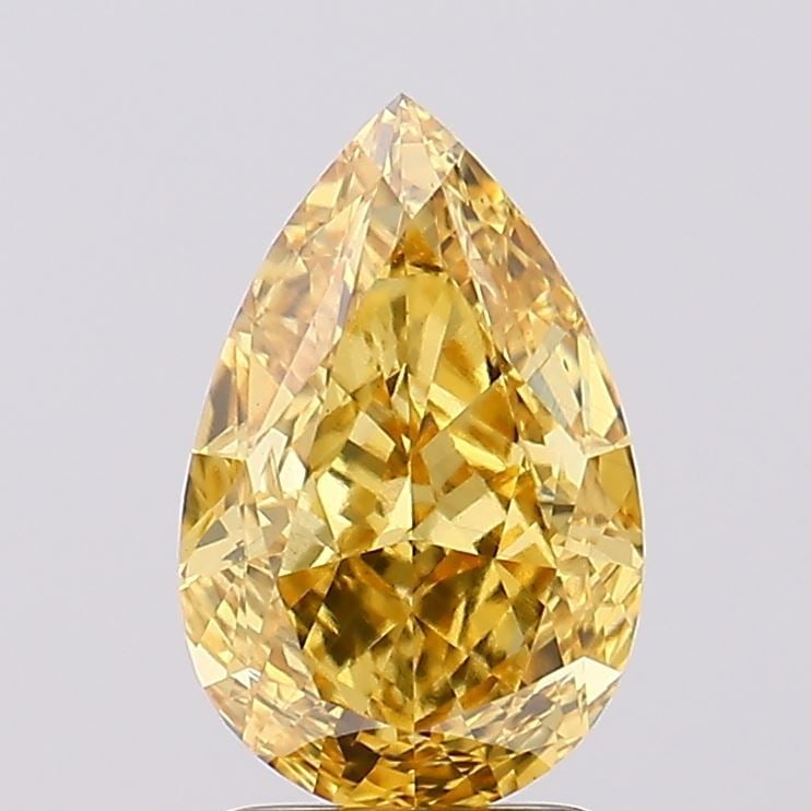 Loose Diamond - PEAR 2.55ct Fancy Vivid Yellow VS2: Loose Diamond - PEAR 2.55ct Fancy Vivid Yellow VS2 Source: This is a real non-mined Diamond that has been grown in a lab Shape: PEAR Carats: 2.55 Color: Fancy Vivid Yellow Certification: IGI Video: