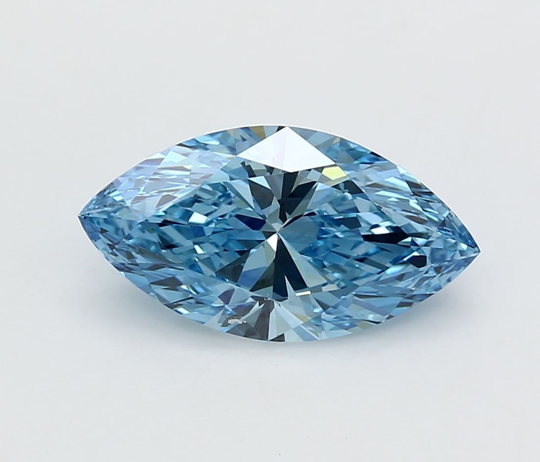 Loose Diamond - MARQUISE 3.54ct Fancy Vivid Blue VVS2: Loose Diamond - MARQUISE 3.54ct Fancy Vivid Blue VVS2 Source: This is a real non-mined Diamond that has been grown in a lab Shape: MARQUISE Carats: 3.54 Color: Fancy Vivid Blue Certification: IGI Vide