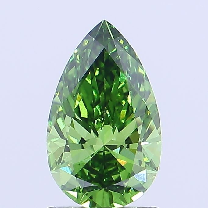 Loose Diamond - PEAR 1.14ct Fancy Vivid Green VVS1: Loose Diamond - PEAR 1.14ct Fancy Vivid Green VVS1 Source: This is a real non-mined Diamond that has been grown in a lab Shape: PEAR Carats: 1.14 Color: Fancy Vivid Green Certification: IGI Video: