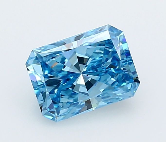 Loose Diamond - RADIANT 1.56ct Fancy Vivid Blue VVS1: Loose Diamond - RADIANT 1.56ct Fancy Vivid Blue VVS1 Source: This is a real non-mined Diamond that has been grown in a lab Shape: RADIANT Carats: 1.56 Color: Fancy Vivid Blue Certification: IGI Video: