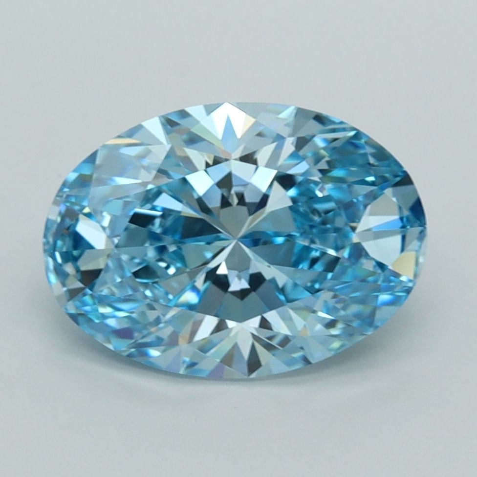 Loose Diamond - OVAL 2.53ct Fancy Vivid Blue VVS1: Loose Diamond - OVAL 2.53ct Fancy Vivid Blue VVS1 Source: This is a real non-mined Diamond that has been grown in a lab Shape: OVAL Carats: 2.53 Color: Fancy Vivid Blue Certification: IGI Video: