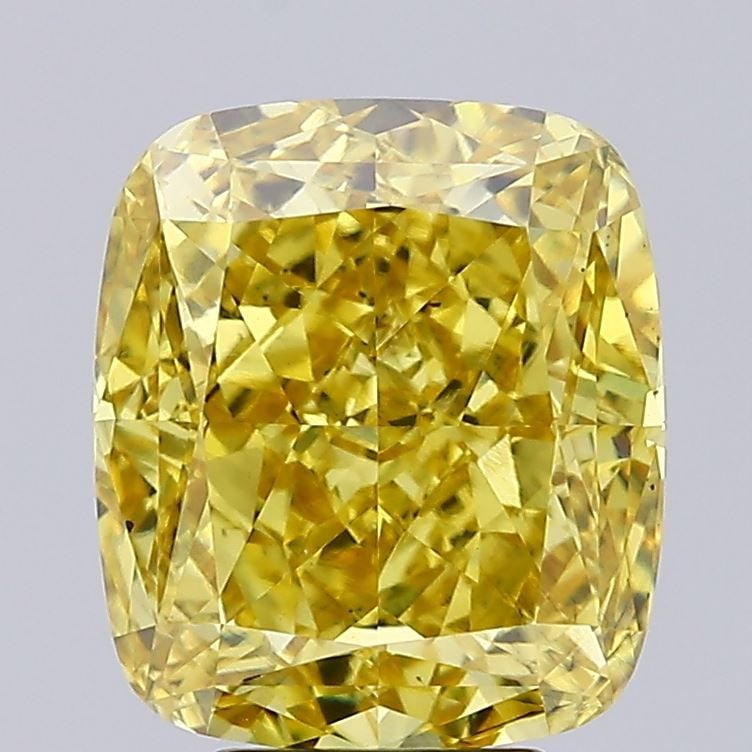 Loose Diamond - CUSHION BRILLIANT 6.25ct Fancy Vivid Yellow VS2: Loose Diamond - CUSHION BRILLIANT 6.25ct Fancy Vivid Yellow VS2 Source: This is a real non-mined Diamond that has been grown in a lab Shape: CUSHION BRILLIANT Carats: 6.25 Color: Fancy Vivid Yellow Ce