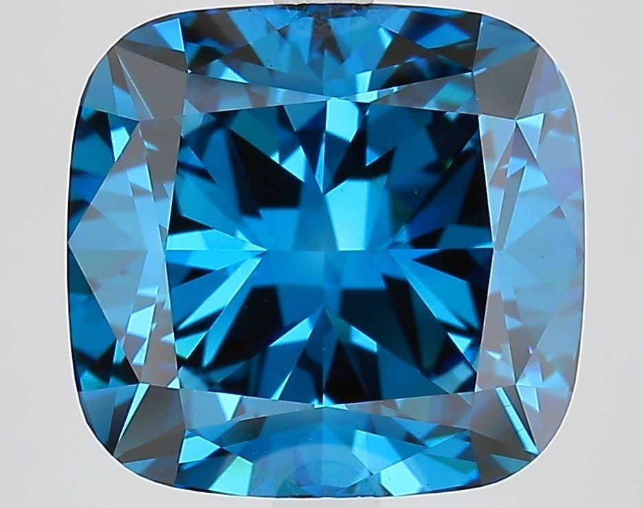 Loose Diamond - CUSHION MODIFIED 6.02ct Fancy Vivid Blue VS1: Loose Diamond - CUSHION MODIFIED 6.02ct Fancy Vivid Blue VS1 Source: This is a real non-mined Diamond that has been grown in a lab Shape: CUSHION MODIFIED Carats: 6.02 Color: Fancy Vivid Blue Certific