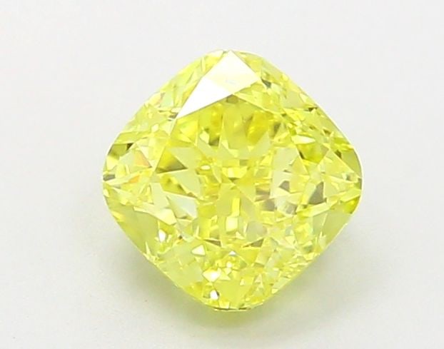 Loose Diamond - CUSHION MODIFIED 1.06ct Fancy Vivid Yellow VVS2: Loose Diamond - CUSHION MODIFIED 1.06ct Fancy Vivid Yellow VVS2 Source: This is a real non-mined Diamond that has been grown in a lab Shape: CUSHION MODIFIED Carats: 1.06 Color: Fancy Vivid Yellow Cer
