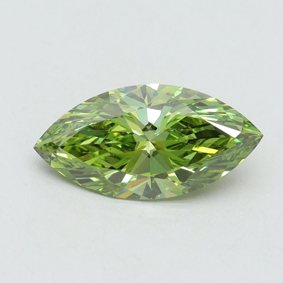 Loose Diamond - MARQUISE 1.08ct Fancy Vivid Green VS1: Loose Diamond - MARQUISE 1.08ct Fancy Vivid Green VS1 Source: This is a real non-mined Diamond that has been grown in a lab Shape: MARQUISE Carats: 1.08 Color: Fancy Vivid Green Certification: IGI Vid