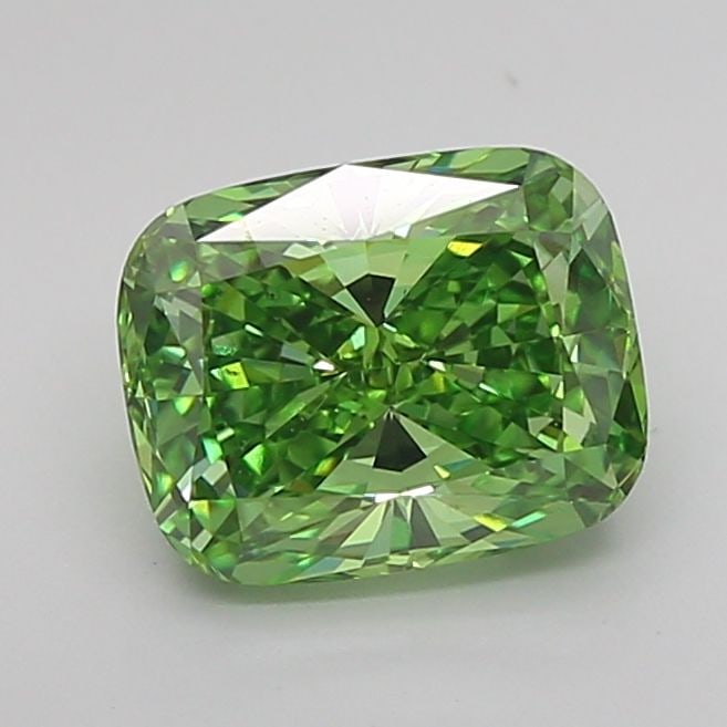 Loose Diamond - CUSHION MODIFIED 1.71ct Fancy Vivid Green VS2: Loose Diamond - CUSHION MODIFIED 1.71ct Fancy Vivid Green VS2 Source: This is a real non-mined Diamond that has been grown in a lab Shape: CUSHION MODIFIED Carats: 1.71 Color: Fancy Vivid Green Certif