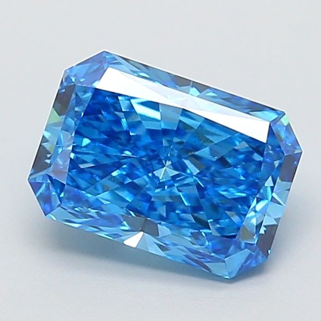 Loose Diamond - RADIANT 2.26ct Fancy Vivid Blue VS1: Loose Diamond - RADIANT 2.26ct Fancy Vivid Blue VS1 Source: This is a real non-mined Diamond that has been grown in a lab Shape: RADIANT Carats: 2.26 Color: Fancy Vivid Blue Certification: IGI Video: