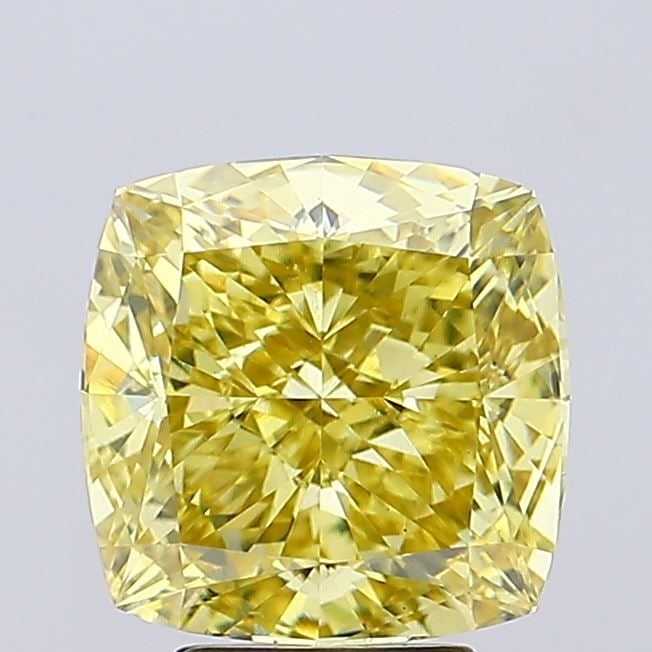 Loose Diamond - CUSHION BRILLIANT 5.2ct Fancy Intense Yellow VS1: Loose Diamond - CUSHION BRILLIANT 5.2ct Fancy Intense Yellow VS1 Source: This is a real non-mined Diamond that has been grown in a lab Shape: CUSHION BRILLIANT Carats: 5.2 Color: Fancy Intense Yellow 