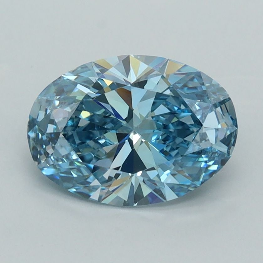 Loose Diamond - OVAL 1.62ct Fancy Vivid Blue VS2: Loose Diamond - OVAL 1.62ct Fancy Vivid Blue VS2 Source: This is a real non-mined Diamond that has been grown in a lab Shape: OVAL Carats: 1.62 Color: Fancy Vivid Blue Certification: IGI Video: