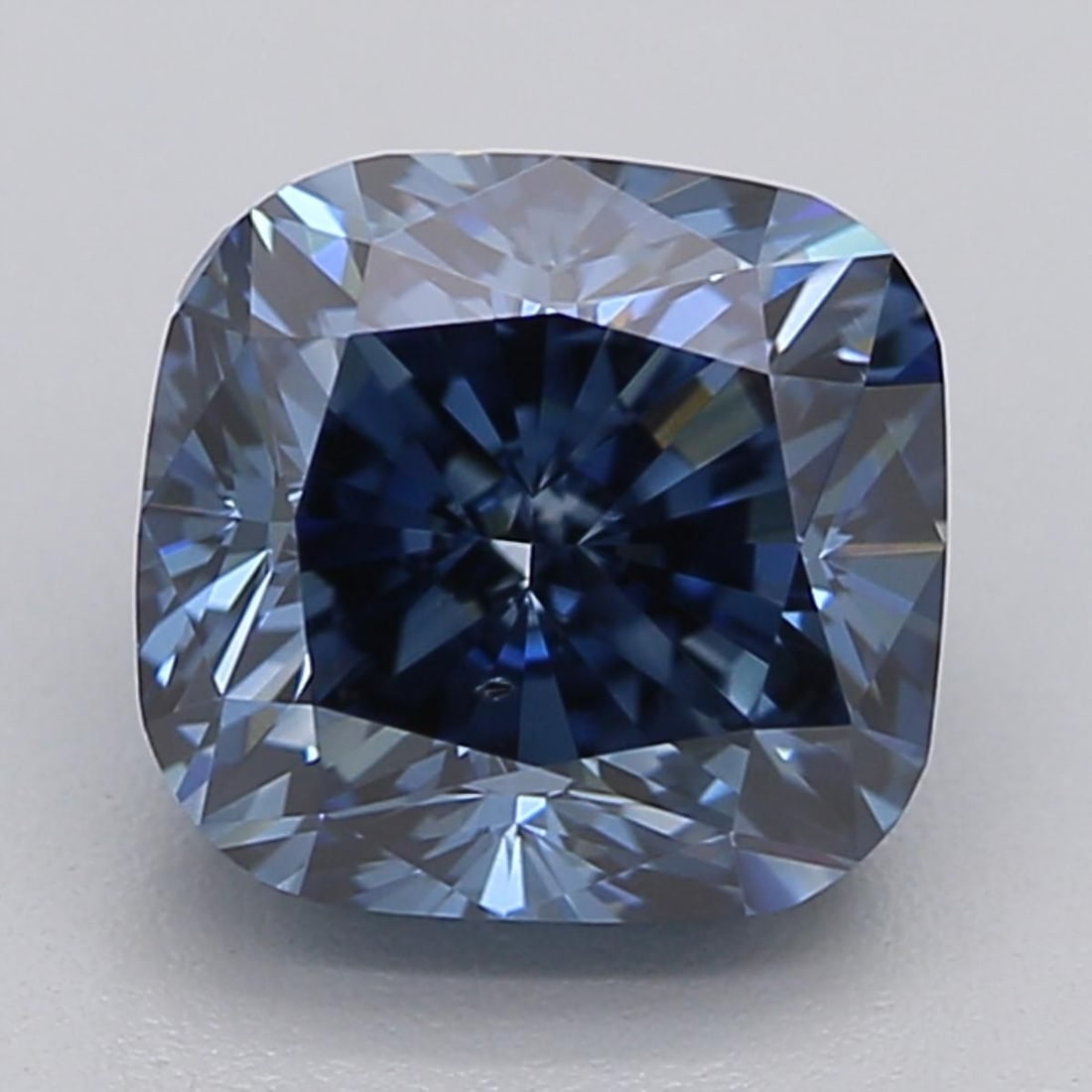 Loose Diamond - CUSHION MODIFIED 1.26ct Fancy Intense Blue VS2: Loose Diamond - CUSHION MODIFIED 1.26ct Fancy Intense Blue VS2 Source: This is a real non-mined Diamond that has been grown in a lab Shape: CUSHION MODIFIED Carats: 1.26 Color: Fancy Intense Blue Cert