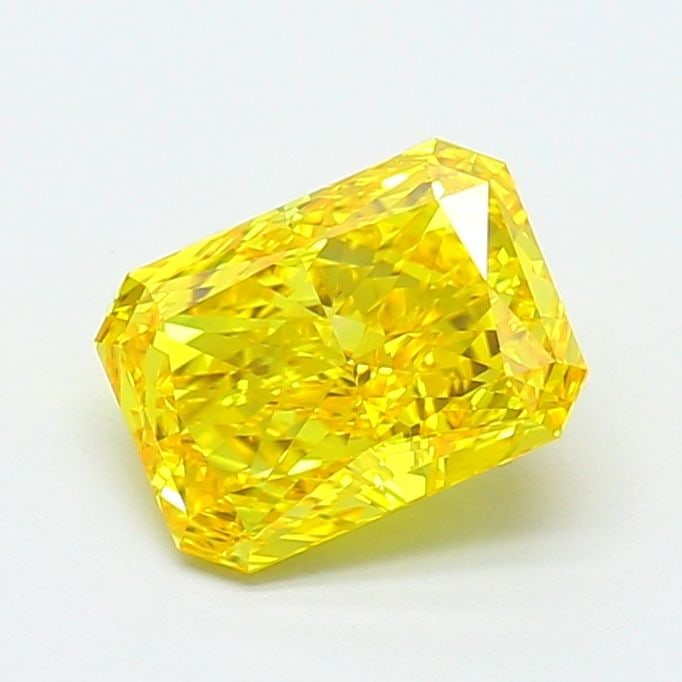 Loose Diamond - RADIANT 1.58ct Fancy Vivid Yellow VS1: Loose Diamond - RADIANT 1.58ct Fancy Vivid Yellow VS1 Source: This is a real non-mined Diamond that has been grown in a lab Shape: RADIANT Carats: 1.58 Color: Fancy Vivid Yellow Certification: IGI Vid