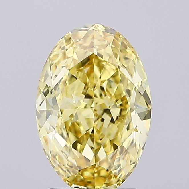 Loose Diamond - OVAL 2.2ct Fancy Intense Yellow VS1: Loose Diamond - OVAL 2.2ct Fancy Intense Yellow VS1 Source: This is a real non-mined Diamond that has been grown in a lab Shape: OVAL Carats: 2.2 Color: Fancy Intense Yellow Certification: IGI Video: