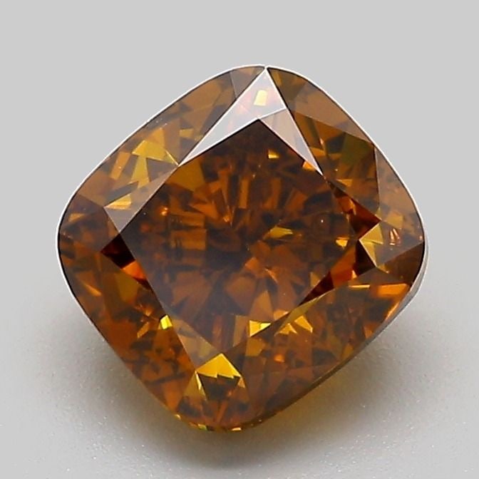 Loose Diamond - CUSHION MODIFIED 1.71ct Fancy Intense Brown Yellow VS2: Loose Diamond - CUSHION MODIFIED 1.71ct Fancy Intense Brown Yellow VS2 Source: This is a real non-mined Diamond that has been grown in a lab Shape: CUSHION MODIFIED Carats: 1.71 Color: Fancy Intense B