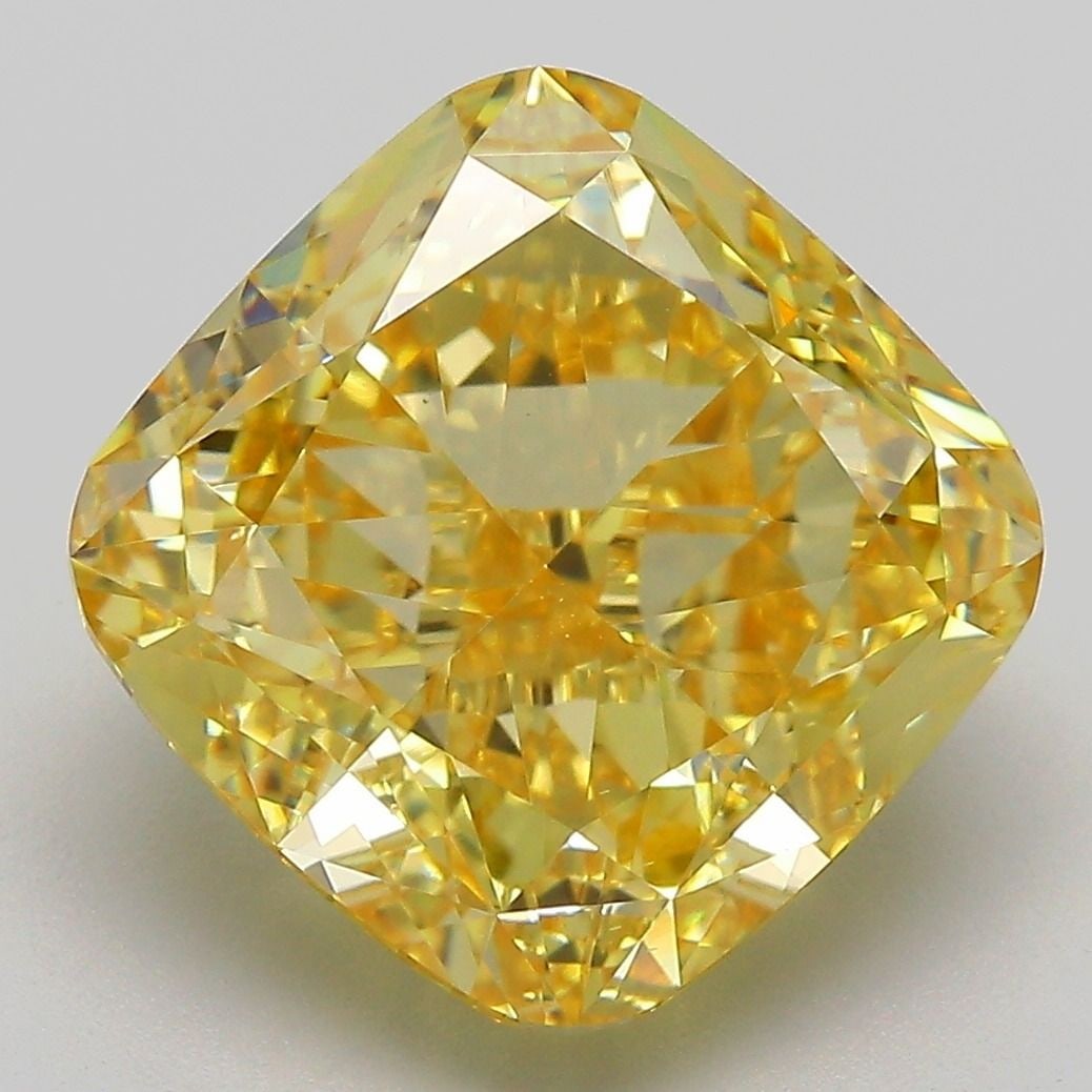 Loose Diamond - CUSHION MODIFIED 8.04ct Fancy Intense Yellow VS1: Loose Diamond - CUSHION MODIFIED 8.04ct Fancy Intense Yellow VS1 Source: This is a real non-mined Diamond that has been grown in a lab Shape: CUSHION MODIFIED Carats: 8.04 Color: Fancy Intense Yellow 