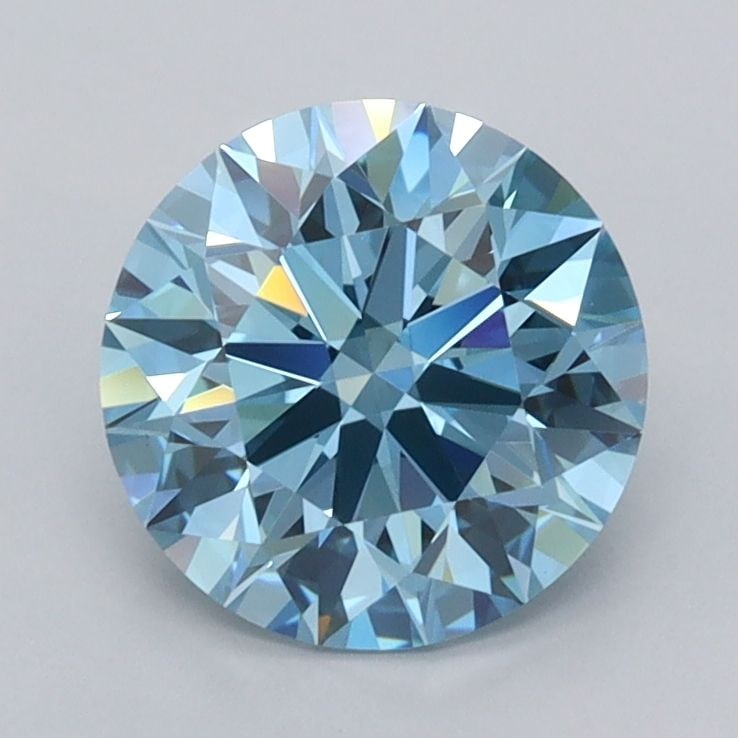 Ideal Loose Diamond - ROUND 1.69ct Fancy Vivid Blue VVS1: Ideal Loose Diamond - ROUND 1.69ct Fancy Vivid Blue VVS1 Source: This is a real non-mined Diamond that has been grown in a lab Shape: ROUND Carats: 1.69 Color: Fancy Vivid Blue Certification: IGI Vide
