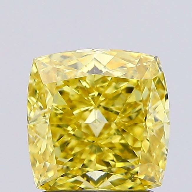 Loose Diamond - CUSHION MODIFIED 1.54ct Fancy Intense Yellow VS2: Loose Diamond - CUSHION MODIFIED 1.54ct Fancy Intense Yellow VS2 Source: This is a real non-mined Diamond that has been grown in a lab Shape: CUSHION MODIFIED Carats: 1.54 Color: Fancy Intense Yellow 