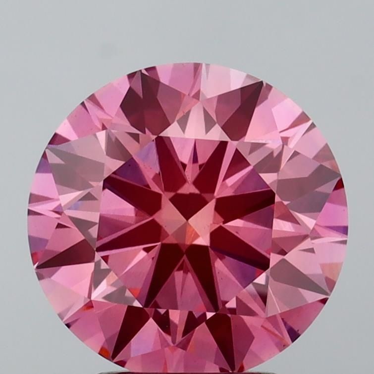 Ideal Loose Diamond - ROUND 3.02ct Fancy Vivid Pink VS1: Ideal Loose Diamond - ROUND 3.02ct Fancy Vivid Pink VS1 Source: This is a real non-mined Diamond that has been grown in a lab Shape: ROUND Carats: 3.02 Color: Fancy Vivid Pink Certification: IGI Video