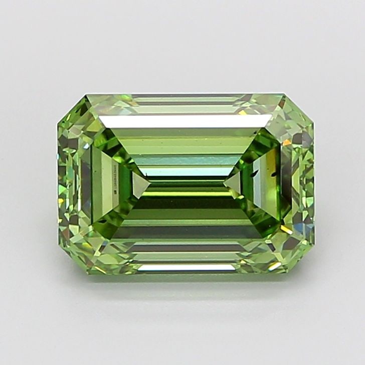 Loose Diamond - EMERALD 5.06ct Fancy Vivid Green VS2: Loose Diamond - EMERALD 5.06ct Fancy Vivid Green VS2 Source: This is a real non-mined Diamond that has been grown in a lab Shape: EMERALD Carats: 5.06 Color: Fancy Vivid Green Certification: IGI Video