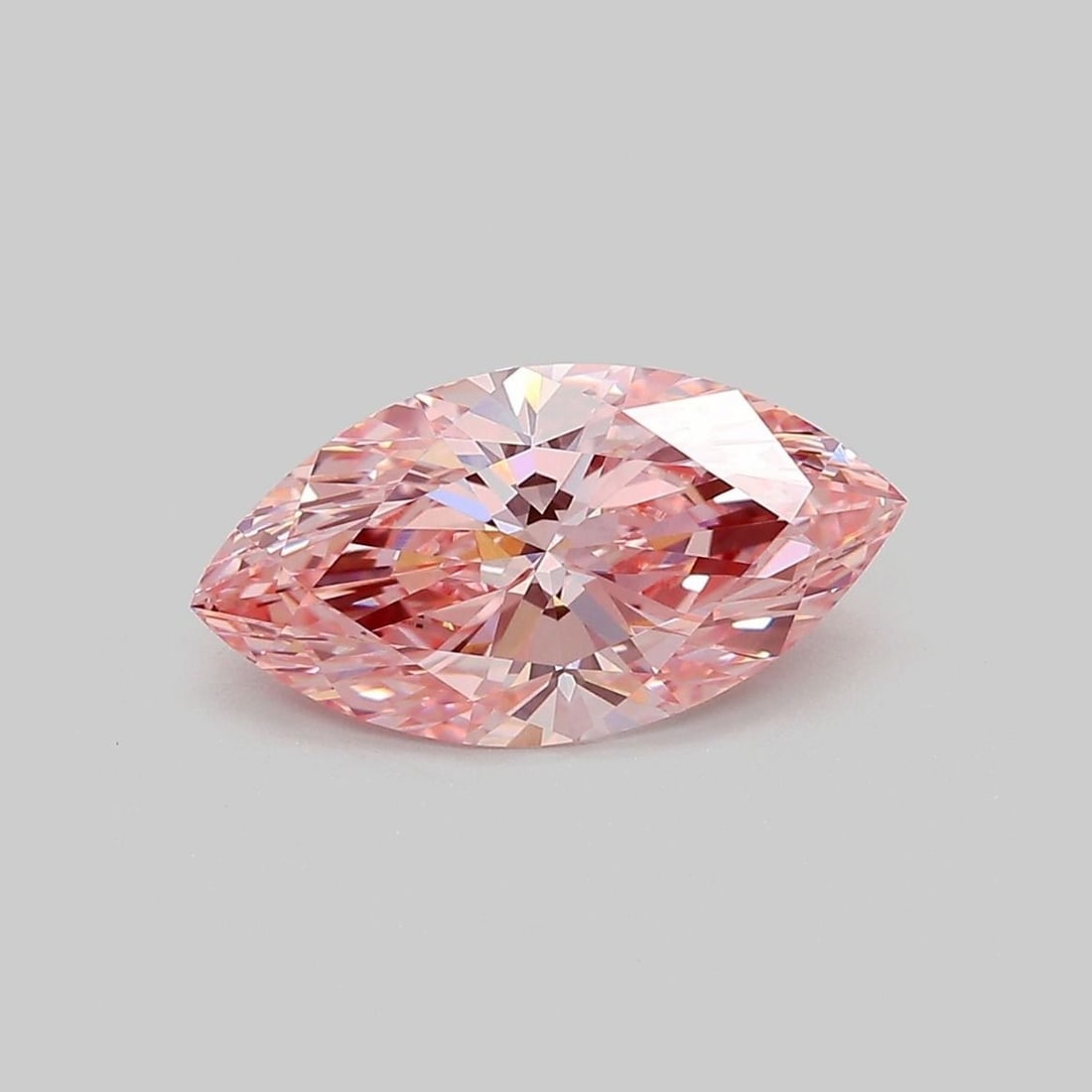 Loose Diamond - MARQUISE 2.09ct Fancy Vivid Pink VVS2: Loose Diamond - MARQUISE 2.09ct Fancy Vivid Pink VVS2 Source: This is a real non-mined Diamond that has been grown in a lab Shape: MARQUISE Carats: 2.09 Color: Fancy Vivid Pink Certification: IGI Vide