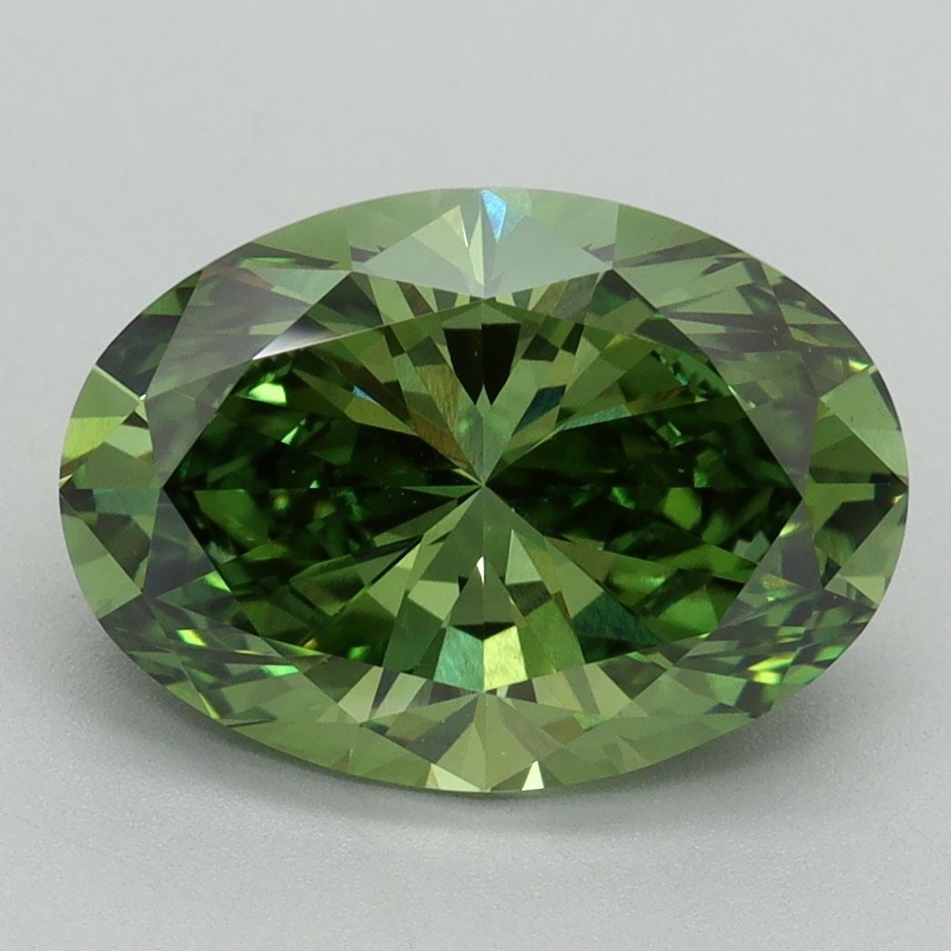Loose Diamond - OVAL 4.04ct Fancy Vivid Green VS1: Loose Diamond - OVAL 4.04ct Fancy Vivid Green VS1 Source: This is a real non-mined Diamond that has been grown in a lab Shape: OVAL Carats: 4.04 Color: Fancy Vivid Green Certification: IGI Video: