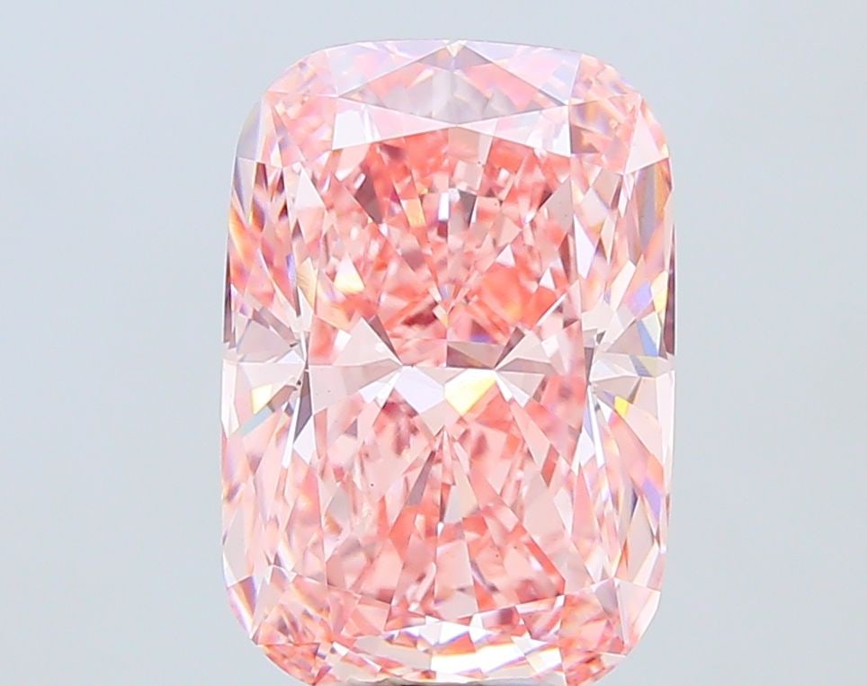 Loose Diamond - CUSHION MODIFIED 12.1ct Fancy Vivid Pink VS1: Loose Diamond - CUSHION MODIFIED 12.1ct Fancy Vivid Pink VS1 Source: This is a real non-mined Diamond that has been grown in a lab Shape: CUSHION MODIFIED Carats: 12.1 Color: Fancy Vivid Pink Certific