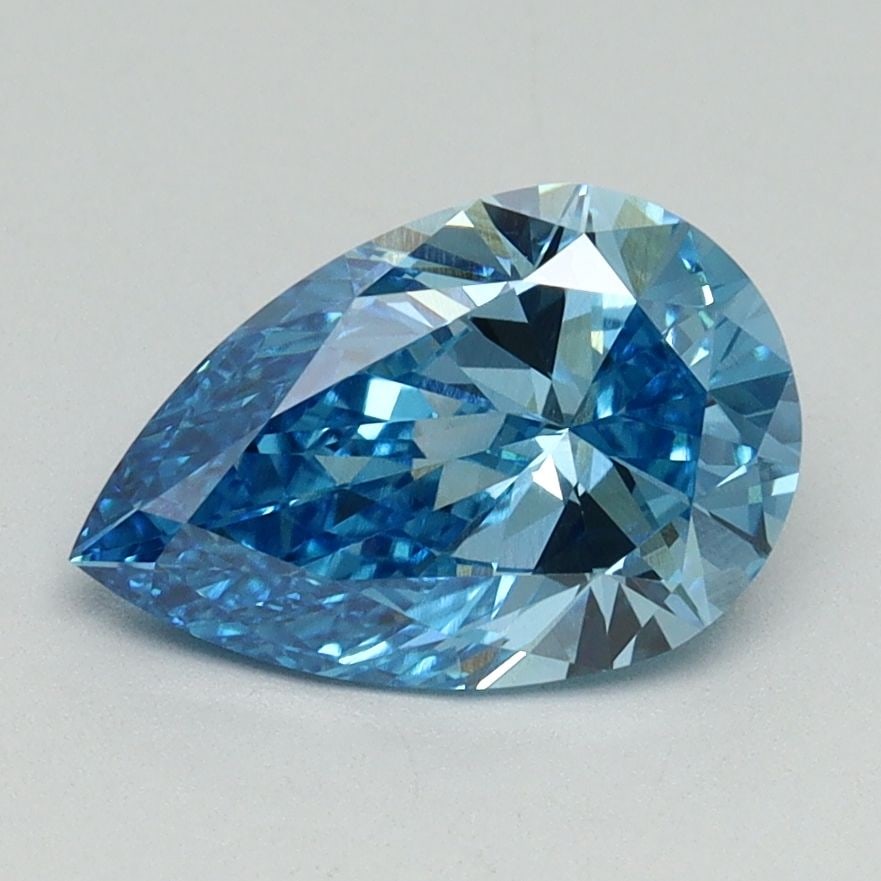 Loose Diamond - PEAR 1.53ct Fancy Vivid Blue VVS2: Loose Diamond - PEAR 1.53ct Fancy Vivid Blue VVS2 Source: This is a real non-mined Diamond that has been grown in a lab Shape: PEAR Carats: 1.53 Color: Fancy Vivid Blue Certification: IGI Video: