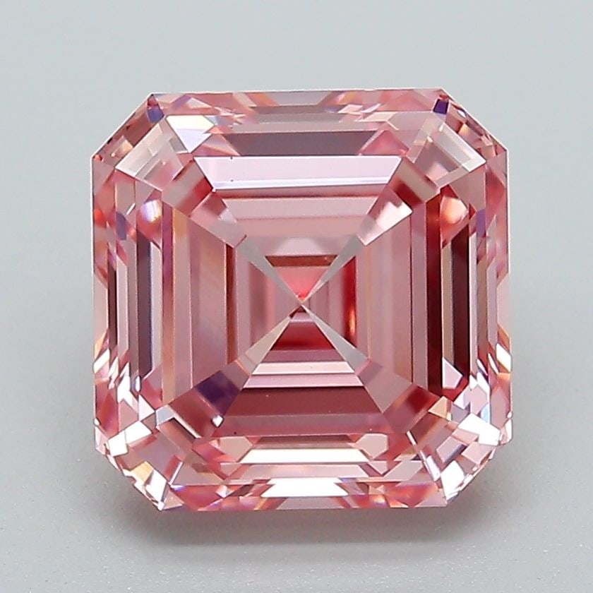 Loose Diamond - SQUARE EMERALD 3.28ct Fancy Intense Pink VS1: Loose Diamond - SQUARE EMERALD 3.28ct Fancy Intense Pink VS1 Source: This is a real non-mined Diamond that has been grown in a lab Shape: SQUARE EMERALD Carats: 3.28 Color: Fancy Intense Pink Certific