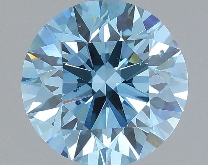 Ideal Loose Diamond - ROUND 2.01ct Fancy Vivid Blue SI1: Ideal Loose Diamond - ROUND 2.01ct Fancy Vivid Blue SI1 Source: This is a real non-mined Diamond that has been grown in a lab Shape: ROUND Carats: 2.01 Color: Fancy Vivid Blue Certification: IGI Video
