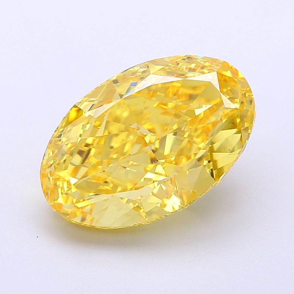 Loose Diamond - OVAL 6.11ct Fancy Vivid Yellow VS1: Loose Diamond - OVAL 6.11ct Fancy Vivid Yellow VS1 Source: This is a real non-mined Diamond that has been grown in a lab Shape: OVAL Carats: 6.11 Color: Fancy Vivid Yellow Certification: IGI Video: