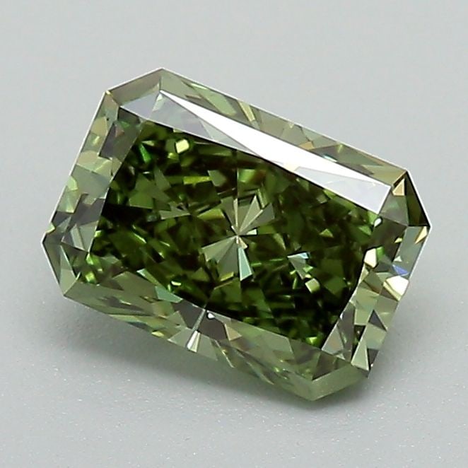 Loose Diamond - RADIANT 1.01ct Fancy Vivid Green VVS2: Loose Diamond - RADIANT 1.01ct Fancy Vivid Green VVS2 Source: This is a real non-mined Diamond that has been grown in a lab Shape: RADIANT Carats: 1.01 Color: Fancy Vivid Green Certification: IGI Vide