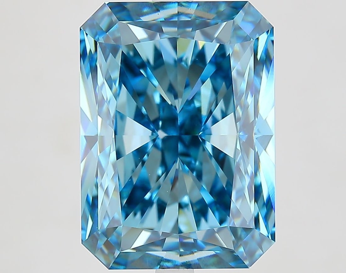 Loose Diamond - RADIANT 10.1ct Fancy Vivid Blue VS1: Loose Diamond - RADIANT 10.1ct Fancy Vivid Blue VS1 Source: This is a real non-mined Diamond that has been grown in a lab Shape: RADIANT Carats: 10.1 Color: Fancy Vivid Blue Certification: IGI Video: