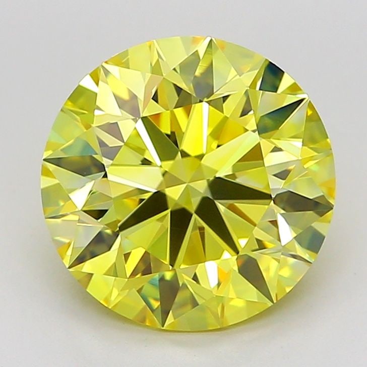 Loose Diamond - ROUND 3.52ct Fancy Vivid Yellow VVS2: Loose Diamond - ROUND 3.52ct Fancy Vivid Yellow VVS2 Source: This is a real non-mined Diamond that has been grown in a lab Shape: ROUND Carats: 3.52 Color: Fancy Vivid Yellow Certification: IGI Video:
